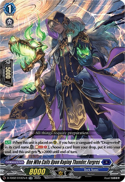 Image of One Who Calls Upon Raging Thunder, Furgres (D-TD02/010EN-R) [Michiru Hazama -Demonic Jewel Dragon of the Four Flames-]