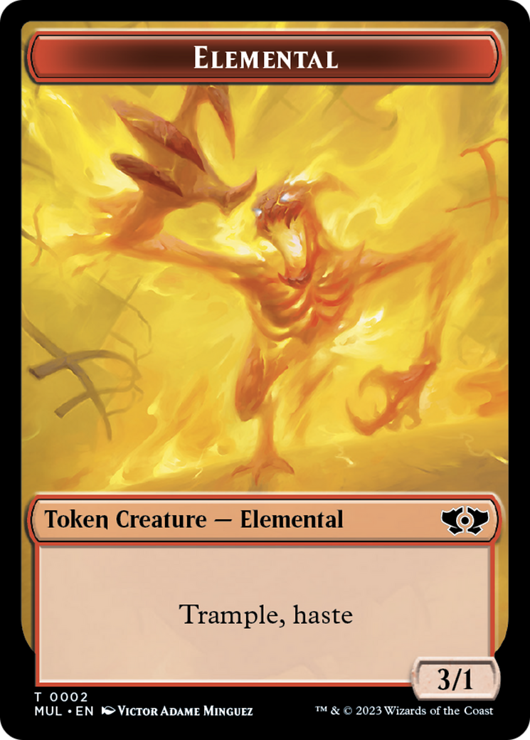 Image of Elemental (2) // Phyrexian Hydra (12) Double-Sided Token [March of the Machine Tokens]