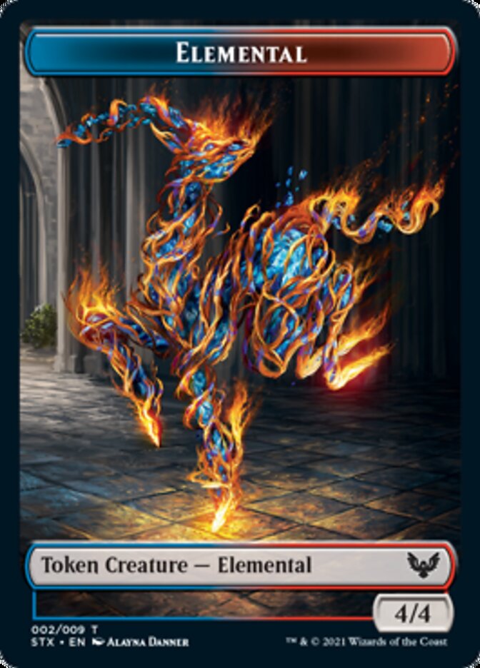 Image of Elemental // Fractal Double-Sided Token [Strixhaven: School of Mages Tokens]