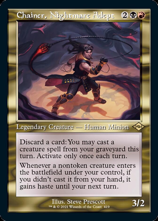 Image of Chainer, Nightmare Adept (Retro Foil Etched) [Modern Horizons 2]