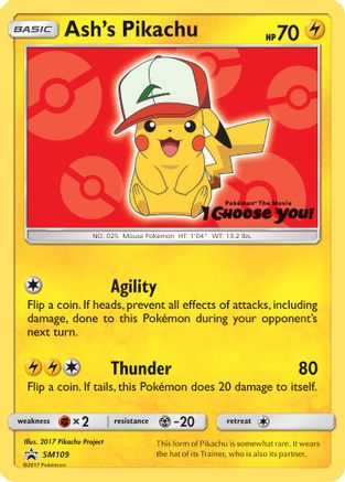 Image of Ash's Pikachu (SM109) [Sun & Moon: Black Star Promos]