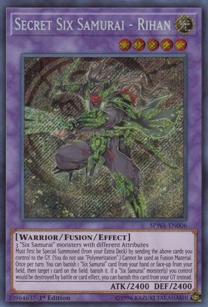 Image of Secret Six Samurai - Rihan [SPWA-EN006] Secret Rare