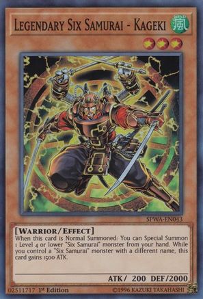 Image of Legendary Six Samurai - Kageki [SPWA-EN043] Super Rare