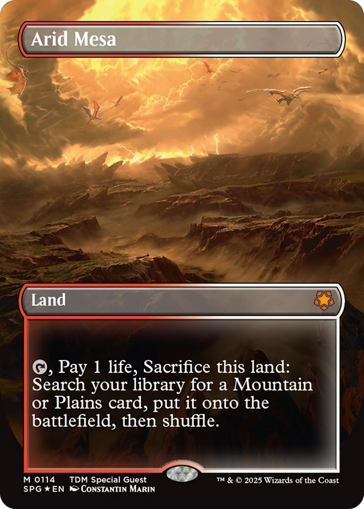 Image of Arid Mesa (Borderless) (Dragonscale Foil) [Tarkir: Dragonstorm Special Guests]