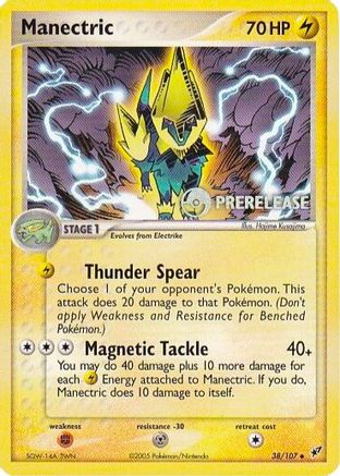 Image of Manectric EX (38/107) (Deoxys Prerelease Promo) [Nintendo: Black Star Promos]