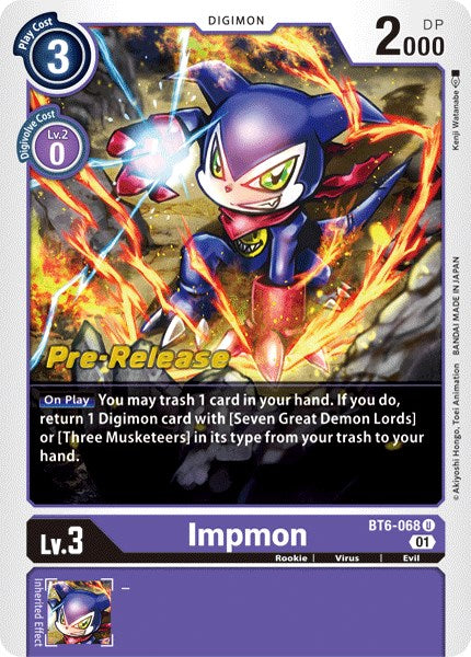 Image of Impmon [BT6-068] [Double Diamond Pre-Release Cards]