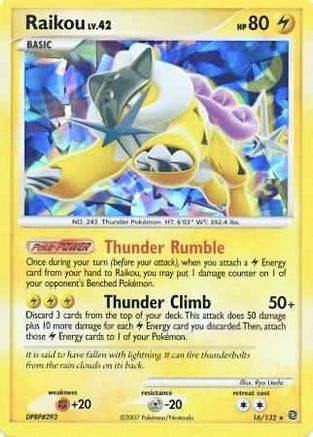 Image of Raikou (16/132) (Cracked Ice Holo) [Diamond & Pearl: Secret Wonders]