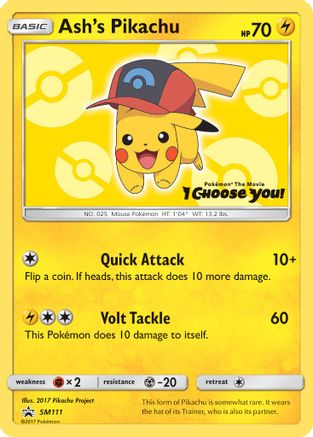 Image of Ash's Pikachu (SM111) [Sun & Moon: Black Star Promos]