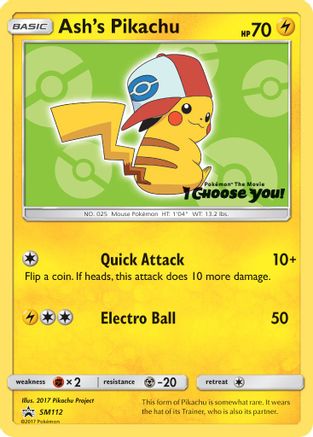 Image of Ash's Pikachu (SM112) [Sun & Moon: Black Star Promos]