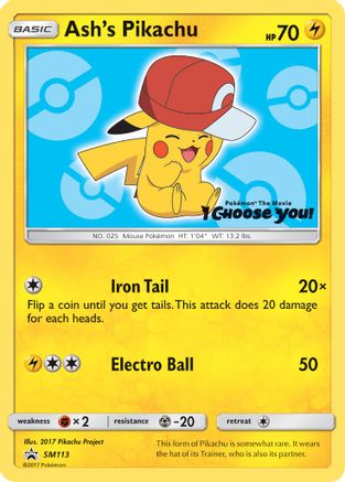 Image of Ash's Pikachu (SM113) [Sun & Moon: Black Star Promos]