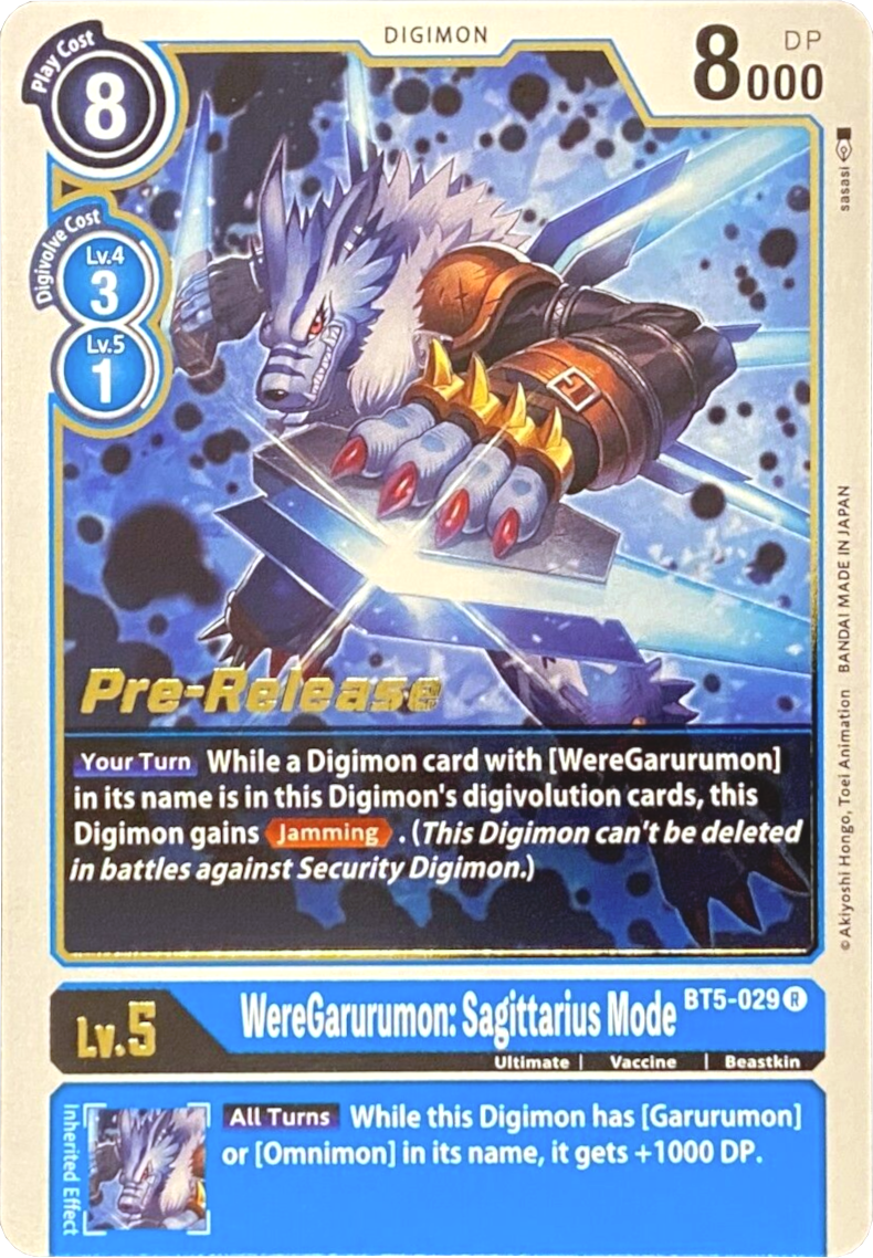 Image of WereGarurumon: Sagittarius Mode [BT5-029] [Battle of Omni Pre-Release Promos]