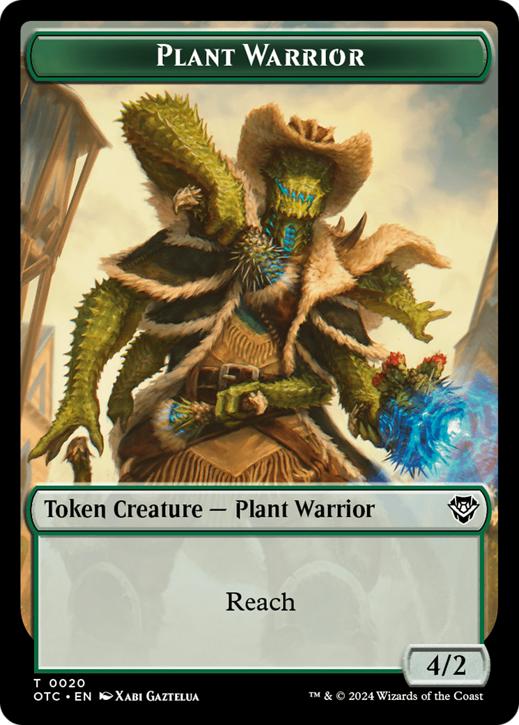 Image of Plant Warrior // Plant Double-Sided Token [Outlaws of Thunder Junction Commander Tokens]