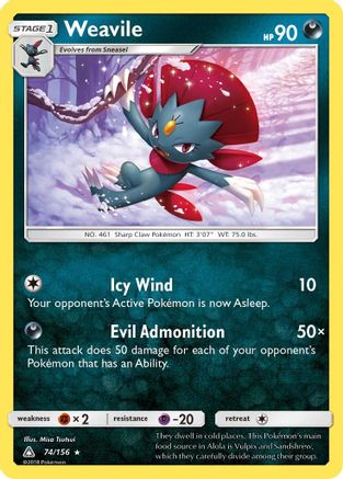 Image of Weavile (74/156) [Sun & Moon: Ultra Prism]