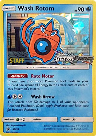Image of Wash Rotom (SM94) (Staff Prerelease Promo) [Sun & Moon: Black Star Promos]