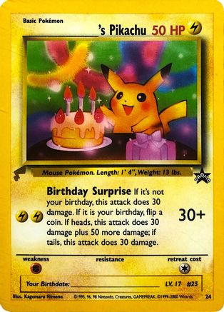 Image of Pikachu (24) (Birthday) [Pikachu World Collection Promos]