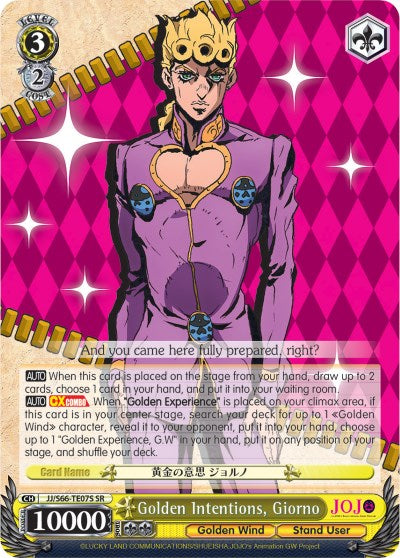 Image of Golden Intentions, Giorno (JJ/S66-TE07S SR) [JoJo's Bizarre Adventure: Golden Wind]