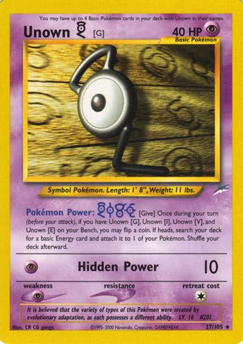 Image of Unown [G] (27/105) [Neo Destiny Unlimited]