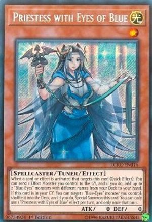 Image of Priestess with Eyes of Blue [LCKC-EN016] Secret Rare
