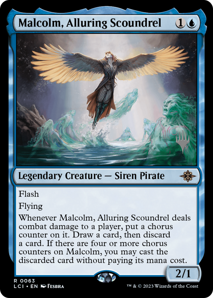 Image of Malcolm, Alluring Scoundrel (Promo Pack) [The Lost Caverns of Ixalan Promos]