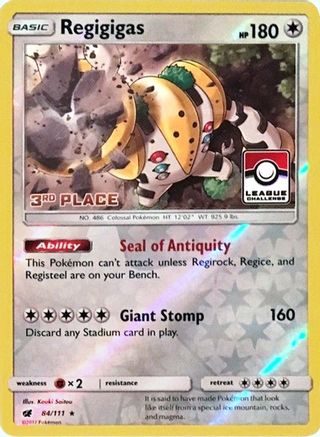Image of Regigigas (84/111) (League Promo 3rd Place) [Sun & Moon: Crimson Invasion]