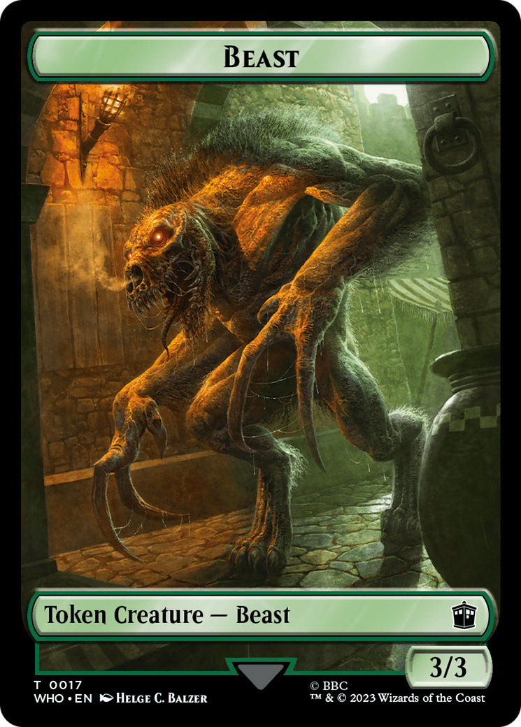 Image of Human Rogue // Beast Double-Sided Token [Doctor Who Tokens]