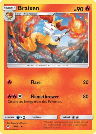 Image of Braixen (16/131) [Sun & Moon: Forbidden Light]
