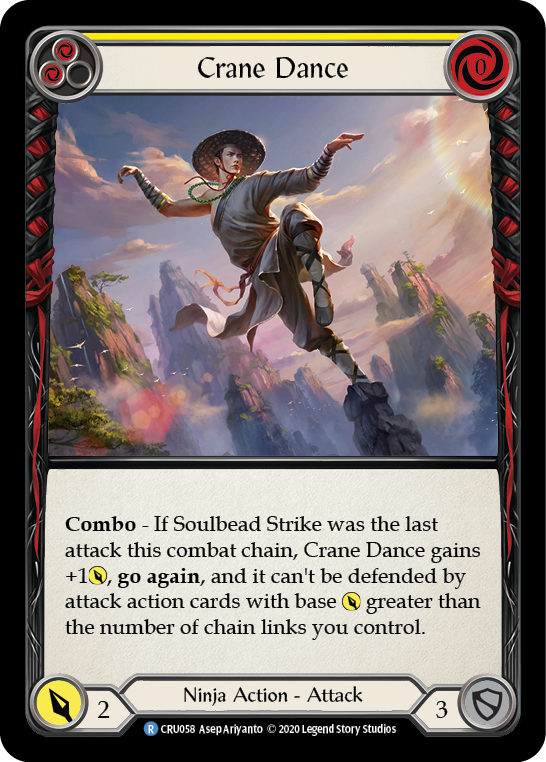 Image of Crane Dance (Yellow) [CRU058] (Crucible of War)  1st Edition Rainbow Foil
