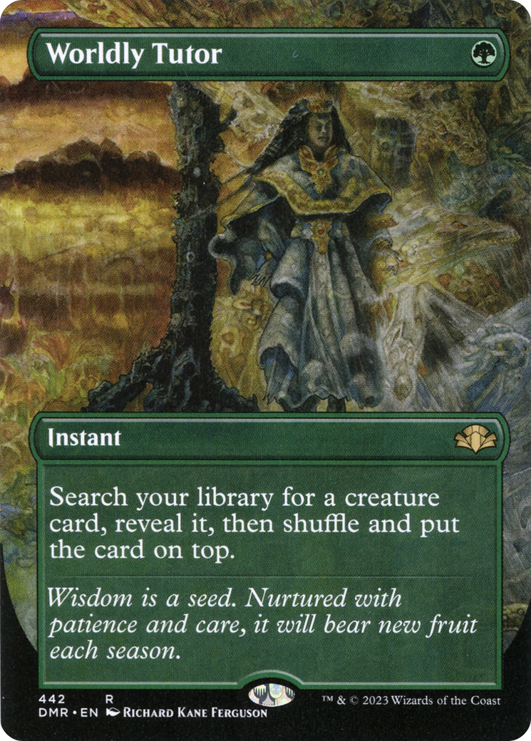 Image of Worldly Tutor (Borderless Alternate Art) [Dominaria Remastered]