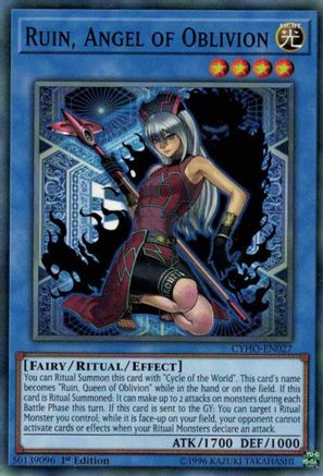 Image of Ruin, Angel of Oblivion [CYHO-EN027] Common