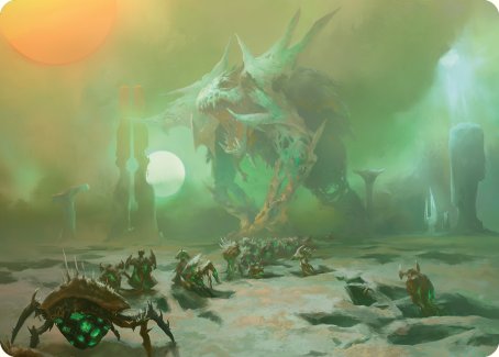Image of Green Sun's Twilight Art Card [Phyrexia: All Will Be One Art Series]
