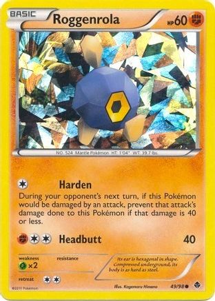 Image of Roggenrola (49/98) (Cracked Ice Holo) (Blister Exclusive) [Black & White: Emerging Powers]