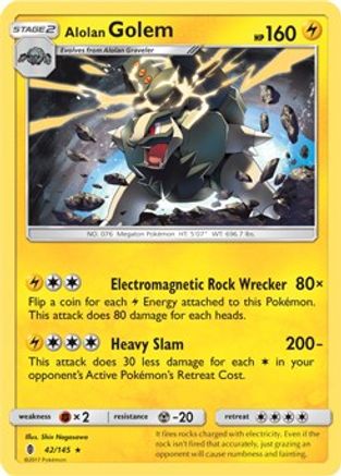 Image of Alolan Golem (42/145) (Cosmos Holo) (Blister Exclusive) [Sun & Moon: Guardians Rising]