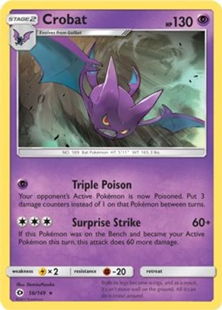 Image of Crobat (56/149) (Cosmos Holo) (Blister Exclusive) [Sun & Moon: Base Set]