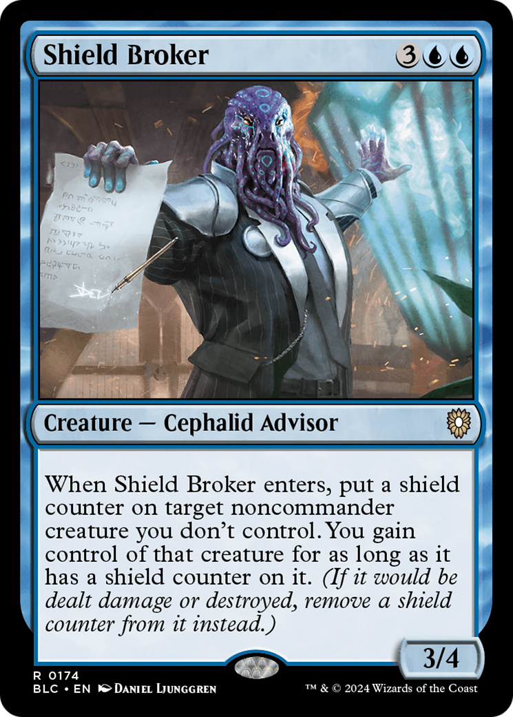 Image of Shield Broker [Bloomburrow Commander]