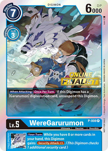 Image of WereGarurumon [P-008] (Online Regional - Finalist) [Promotional Cards]