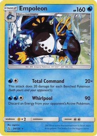 Image of Empoleon (34/156) (Cracked Ice Holo) (Theme Deck Exclusive) [Sun & Moon: Ultra Prism]