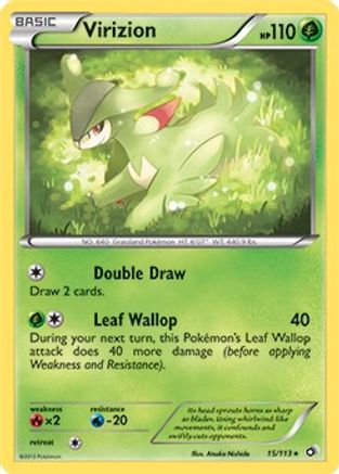 Image of Virizion (15/113) (Theme Deck Exclusive) [Black & White: Legendary Treasures]