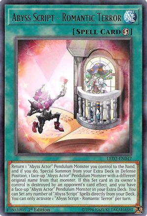 Image of Abyss Script - Romantic Terror [LED3-EN047] Rare