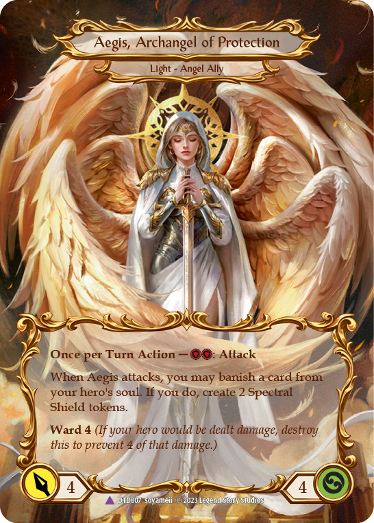 Image of Figment of Protection // Aegis, Archangel of Protection (Marvel) [DTD007] (Dusk Till Dawn)  Cold Foil