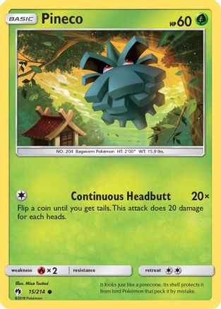 Image of Pineco (15/214) [Sun & Moon: Lost Thunder]