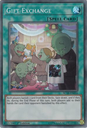 Image of Gift Exchange [AC18-EN016] Super Rare