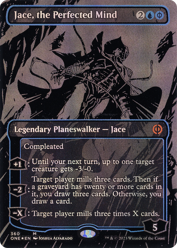 Image of Jace, the Perfected Mind (Oil Slick Raised Foil) [Phyrexia: All Will Be One]
