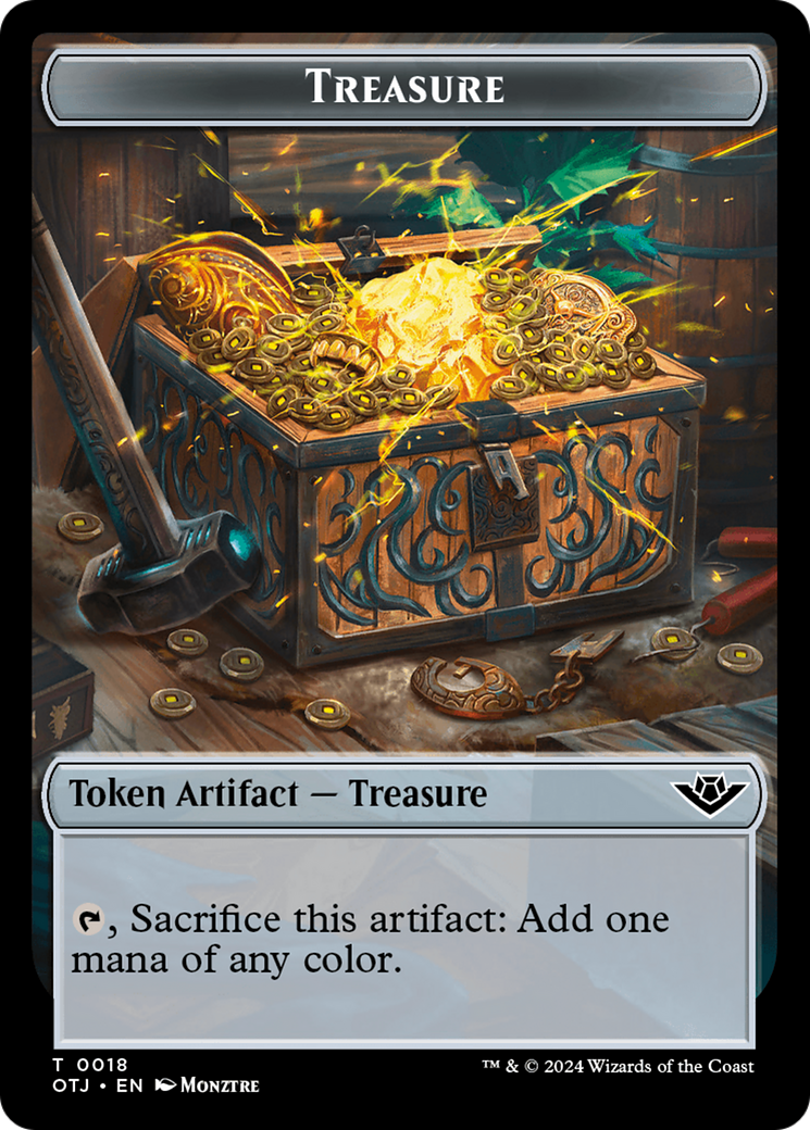 Image of Treasure // Zombie Rogue Double-Sided Token [Outlaws of Thunder Junction Tokens]