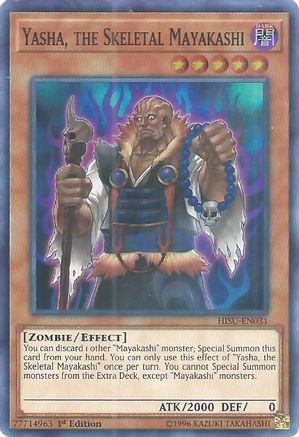 Image of Yasha, the Skeletal Mayakashi [HISU-EN031] Super Rare