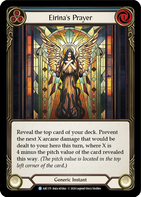 Image of Eirina's Prayer (Blue) [U-ARC175] (Arcane Rising Unlimited)  Unlimited Rainbow Foil