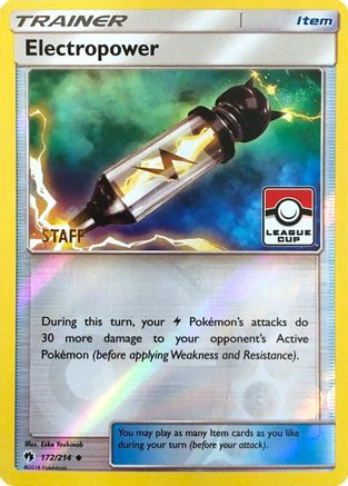 Image of Electropower (172/214) (League Promo Staff) [Sun & Moon: Lost Thunder]