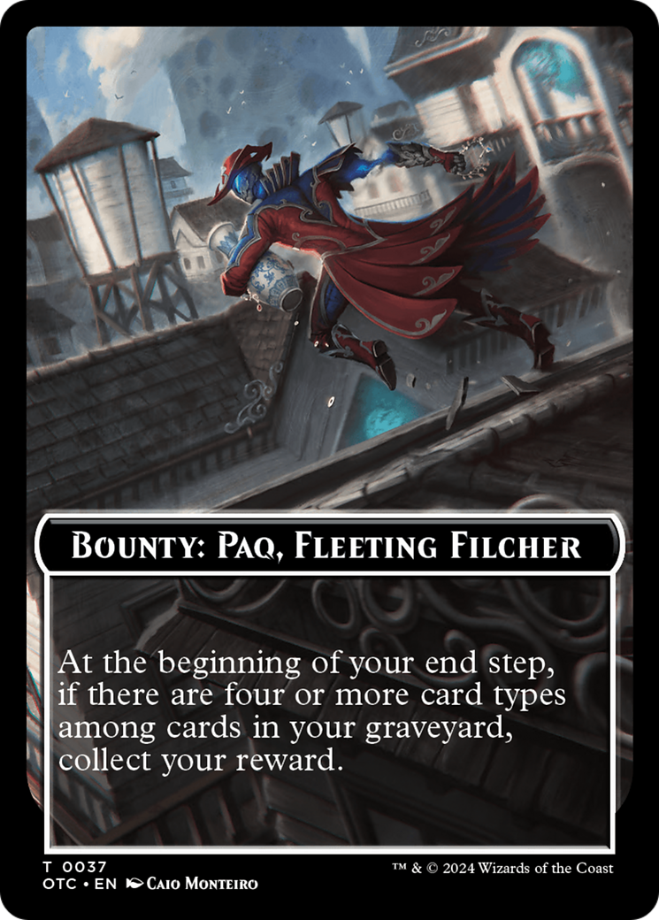 Image of Bounty: Paq, Fleeting Filcher // Bounty Rules Double-Sided Token [Outlaws of Thunder Junction Commander Tokens]