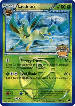 Image of Leafeon 011/116  - Reverse Holofoil League & Championship Cards - Promo