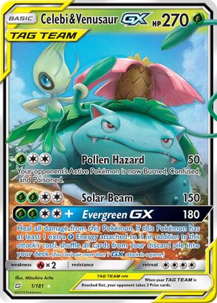 Image of Celebi & Venusaur GX (1/181) [Sun & Moon: Team Up]
