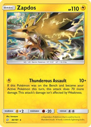 Image of Zapdos (40/181) [Sun & Moon: Team Up]
